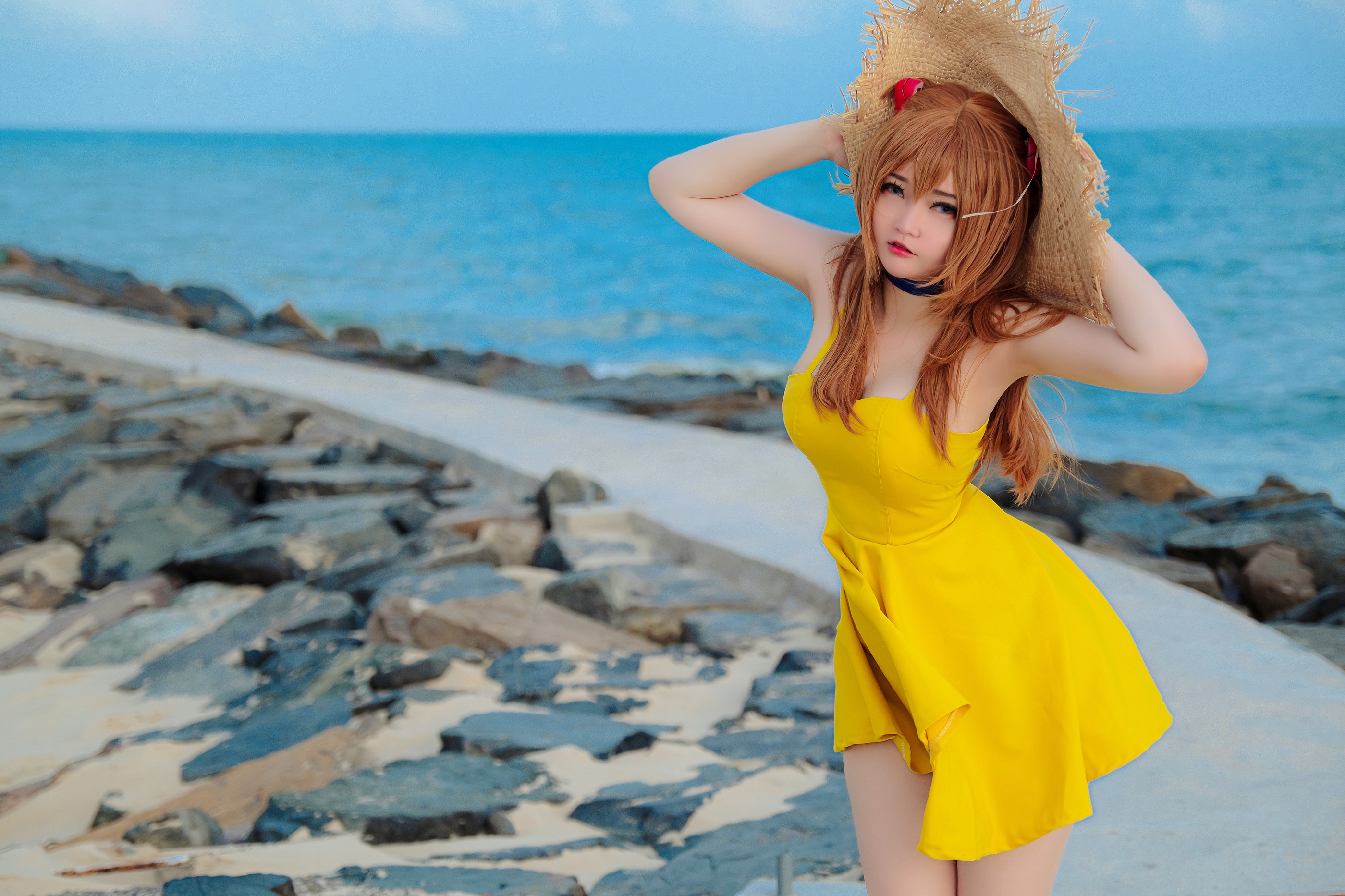 图片[1]-Potato Godzilla – NO.060 Asuka Yellow Dress [27P]-XikXak
